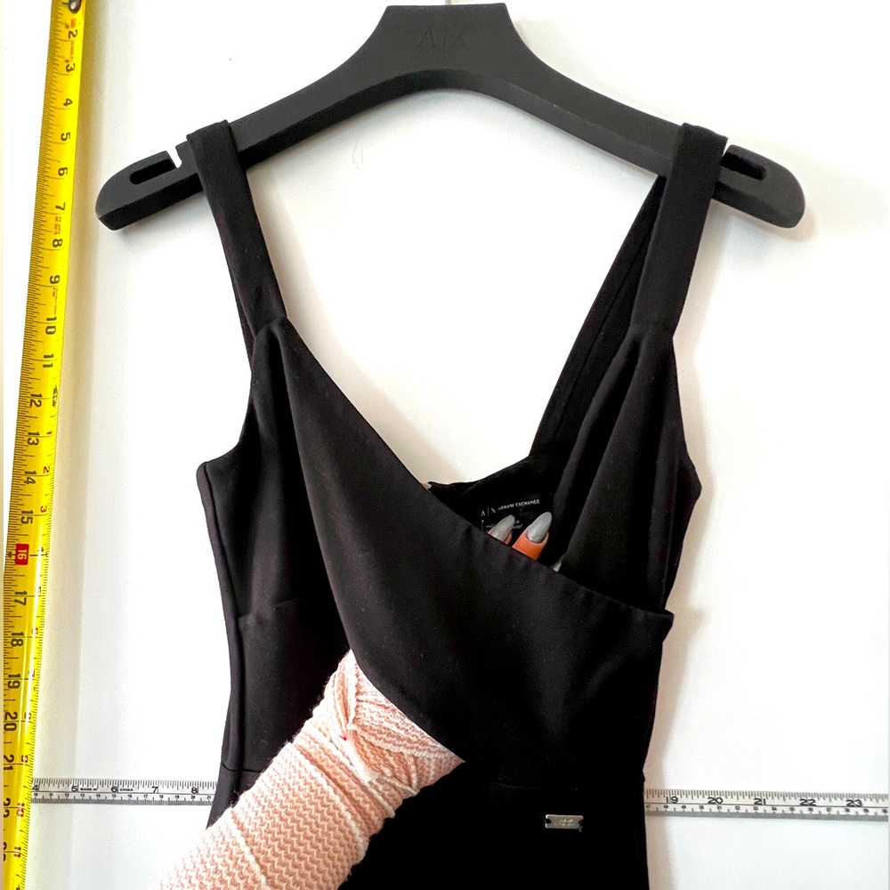 Armani Exchange LBD Little Black Dress criss cross front